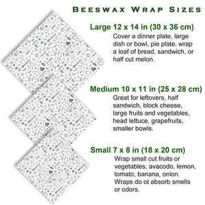 Bees Wax Wrap Assorted 3 Pack, Plastic Wrap Alternative