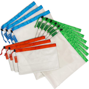 Eco Friendly Reusable Produce Bags With Drawstring - Set of 12